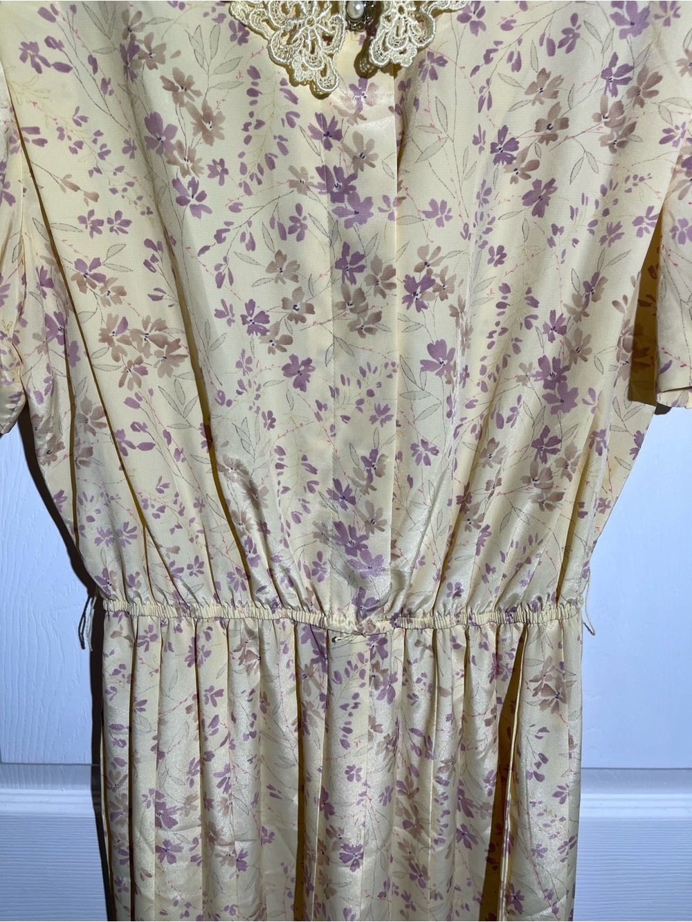 Leslie Fay Vintage Cottagecore Floral Pleated Dress with Matching belt EVC Sz 12 - Picture 5 of 7